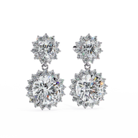 Aurora Double Halo Drop Lab Grown Diamond Studs - Ophiratbf