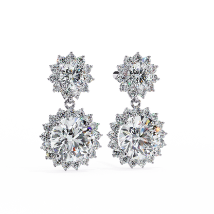 Aurora Double Halo Drop Lab Grown Diamond Studs