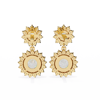Aurora Double Halo Drop Lab Grown Diamond Studs