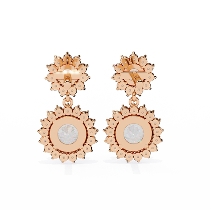 Aurora Double Halo Drop Lab Grown Diamond Studs