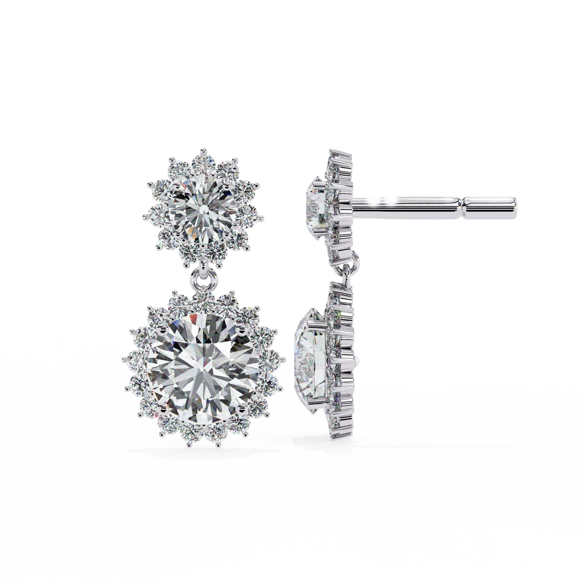Aurora Double Halo Drop Lab Grown Diamond Studs - Ophiratbf