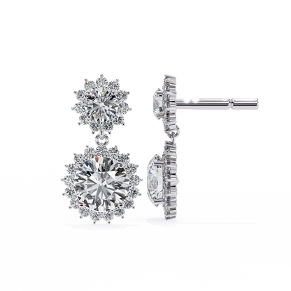 Aurora Double Halo Drop Lab Grown Diamond Studs