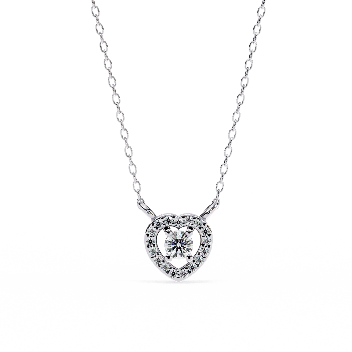 Cherish Heart Halo Lab Grown Diamond Pendant - Ophiratbf