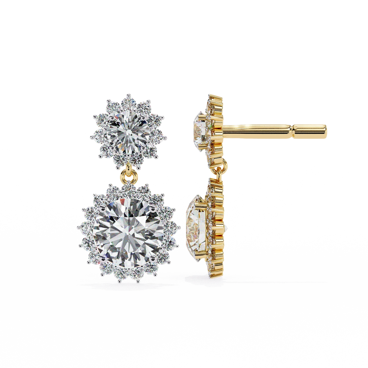 Aurora Double Halo Drop Lab Grown Diamond Studs - Ophiratbf