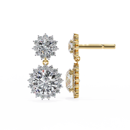 Aurora Double Halo Drop Lab Grown Diamond Studs