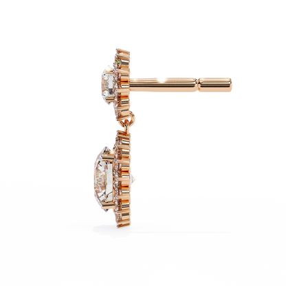 Aurora Double Halo Drop Lab Grown Diamond Studs