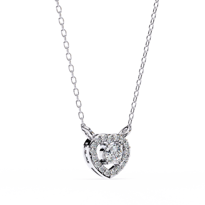 Cherish Heart Halo Lab Grown Diamond Pendant