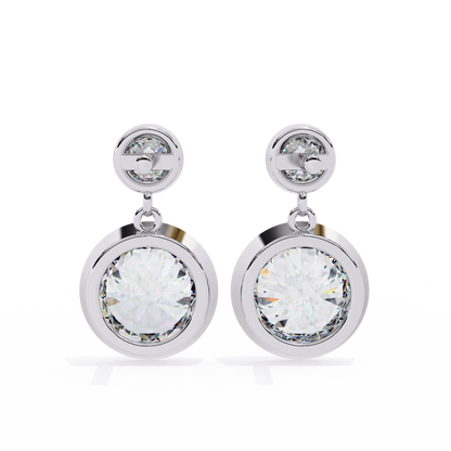 Aura Double Bezel Drop Lab Grown Diamond Studs