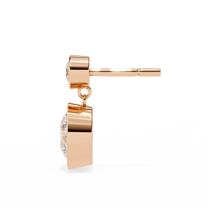 Aura Double Bezel Drop Lab Grown Diamond Studs