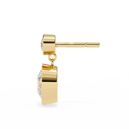 Aura Double Bezel Drop Lab Grown Diamond Studs