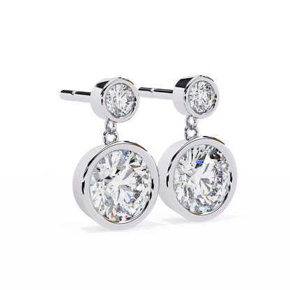 Aura Double Bezel Drop Lab Grown Diamond Studs