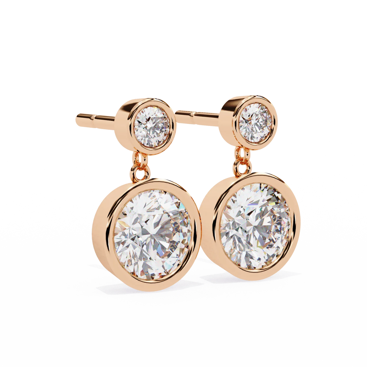Aura Double Bezel Drop Lab Grown Diamond Studs - Ophiratbf