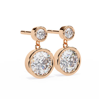Aura Double Bezel Drop Lab Grown Diamond Studs