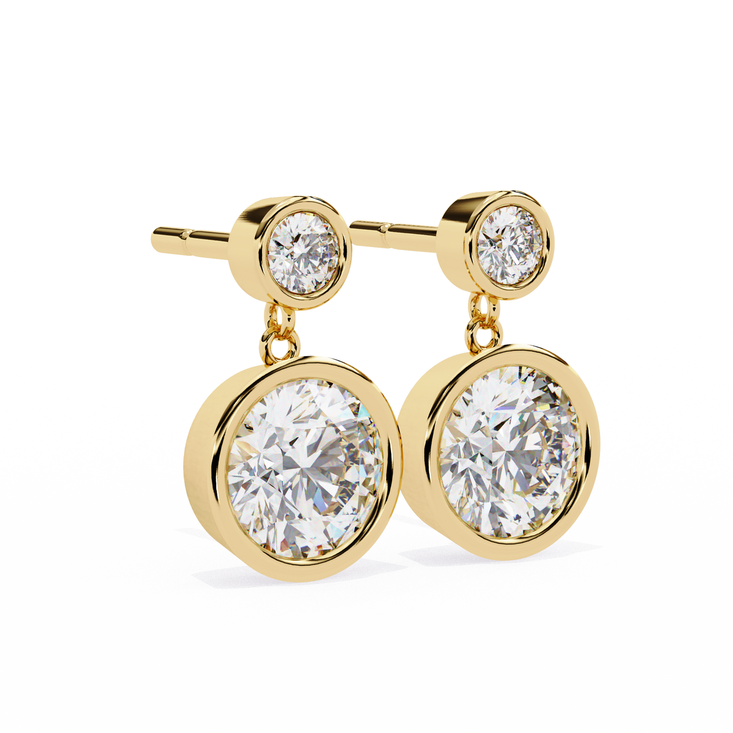 aura double bezel drop lab grown diamond studs