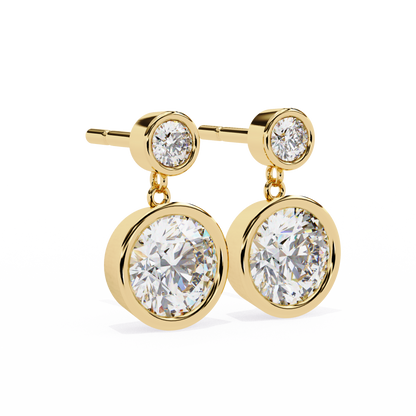Aura Double Bezel Drop Lab Grown Diamond Studs