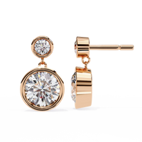 Aura Double Bezel Drop Lab Grown Diamond Studs - Ophiratbf