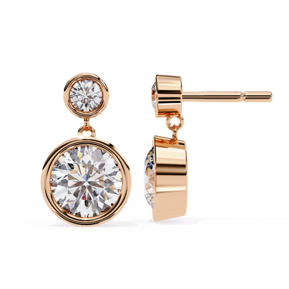 Aura Double Bezel Drop Lab Grown Diamond Studs