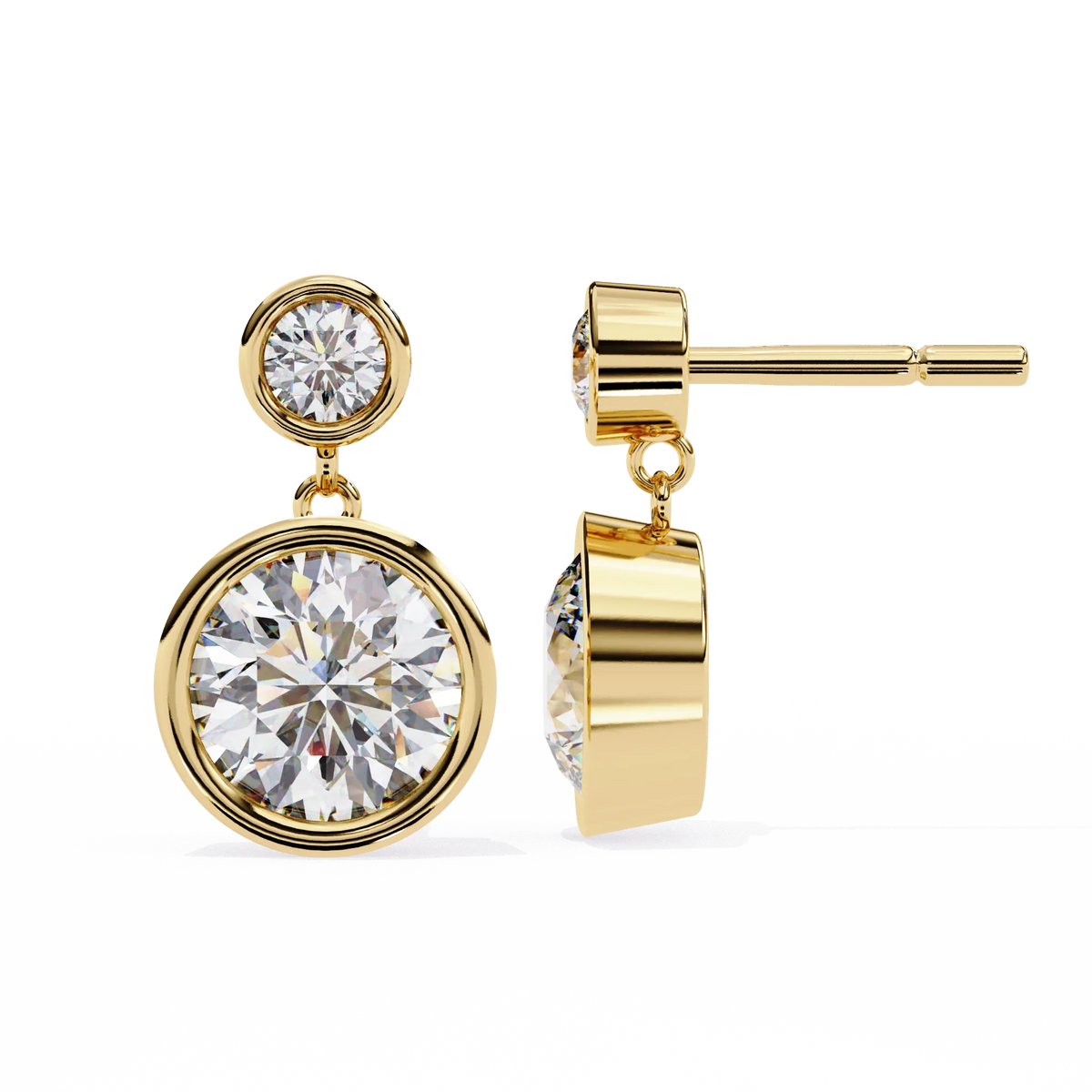 Aura Double Bezel Drop Lab Grown Diamond Studs - Ophiratbf