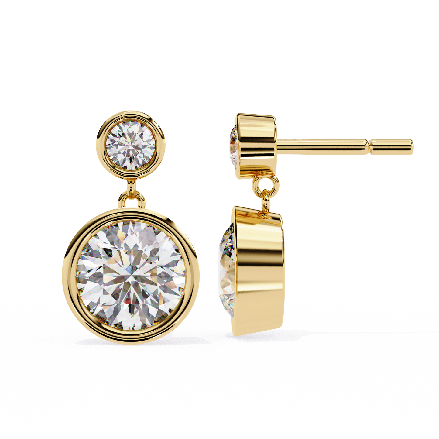 aura double bezel drop lab grown diamond studs
