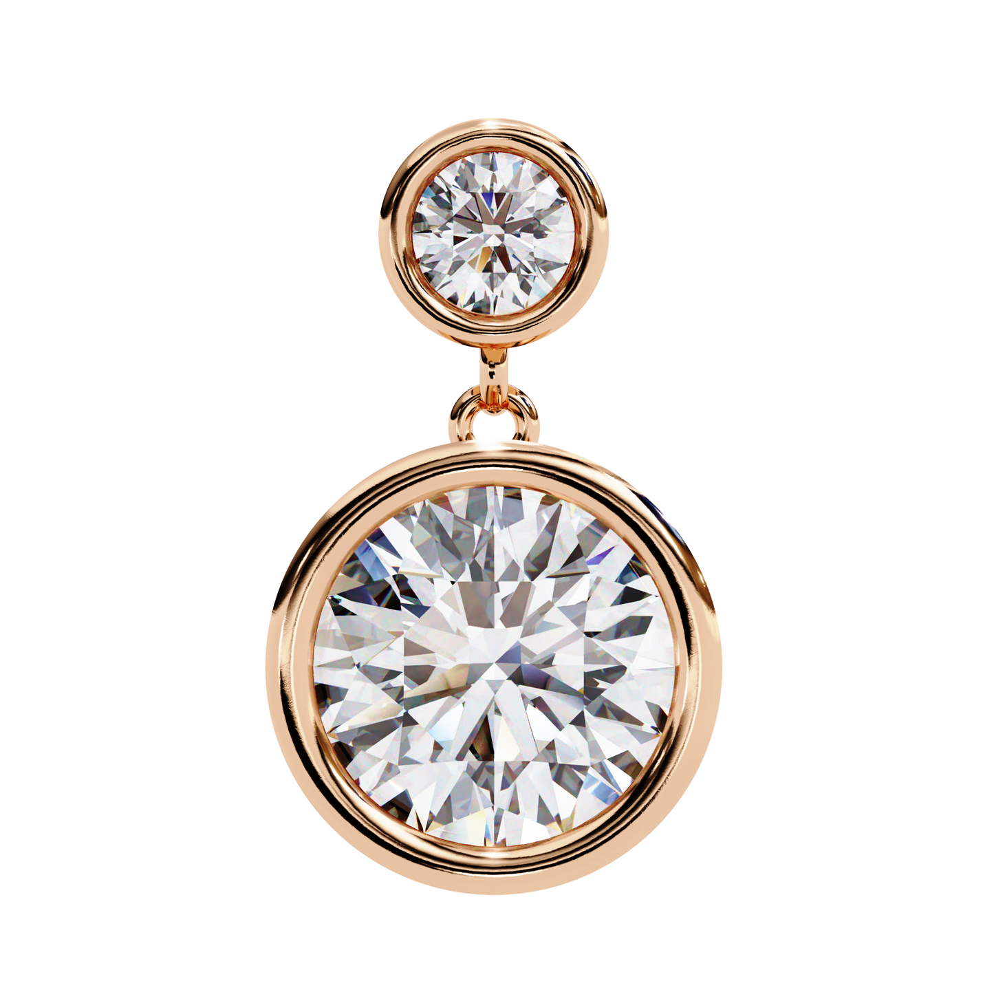 aura double bezel drop lab grown diamond studs