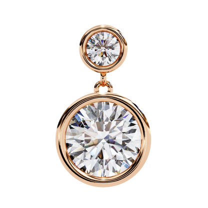 Aura Double Bezel Drop Lab Grown Diamond Studs