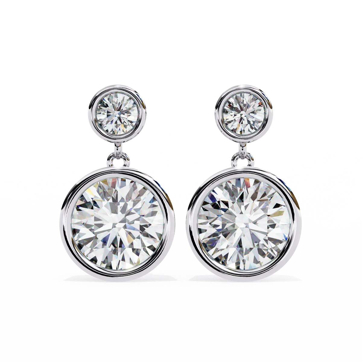 Aura Double Bezel Drop Lab Grown Diamond Studs - Ophiratbf