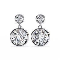 Aura Double Bezel Drop Lab Grown Diamond Studs - Ophiratbf