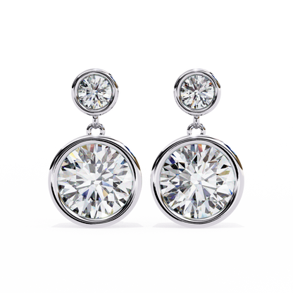 Aura Double Bezel Drop Lab Grown Diamond Studs