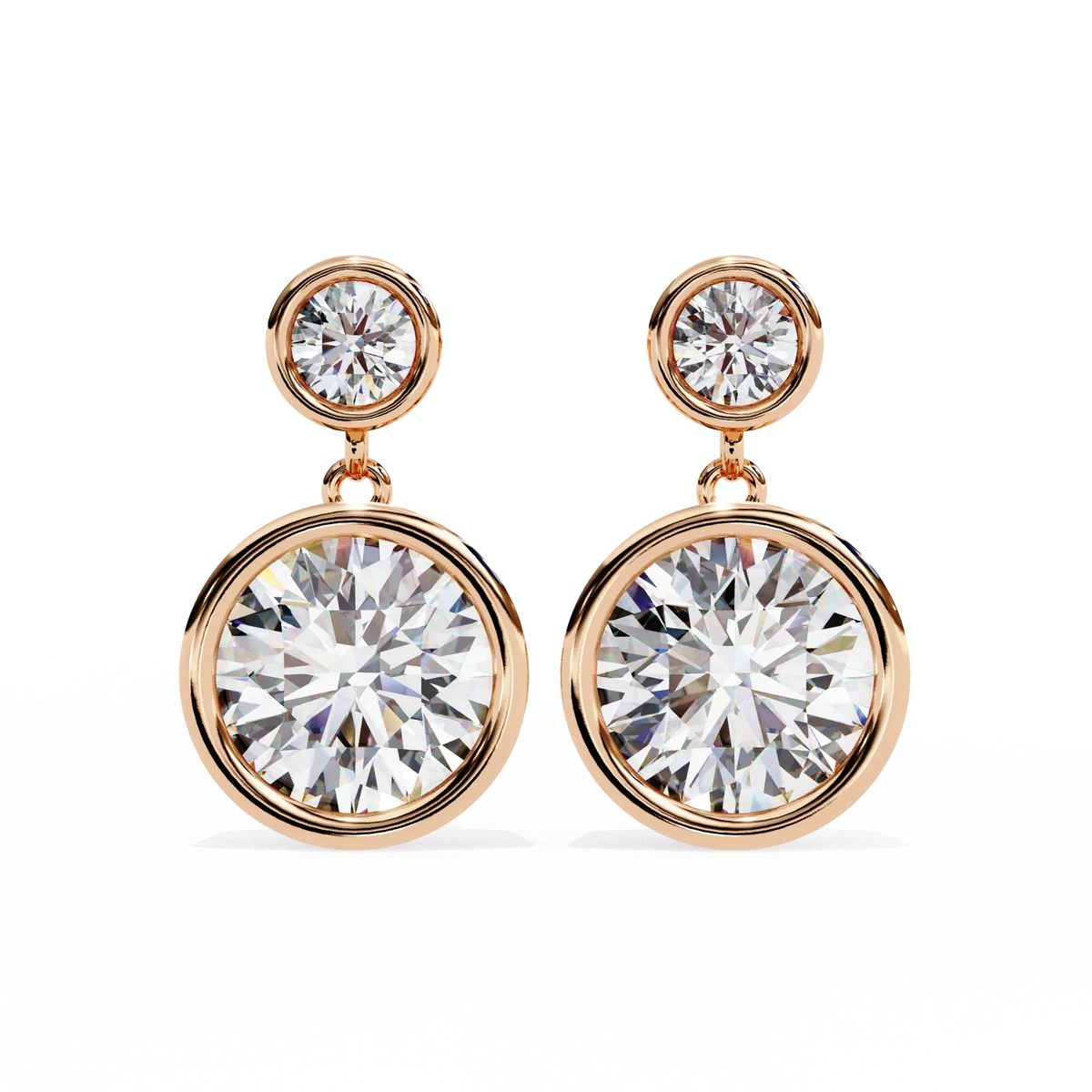 Aura Double Bezel Drop Lab Grown Diamond Studs - Ophiratbf