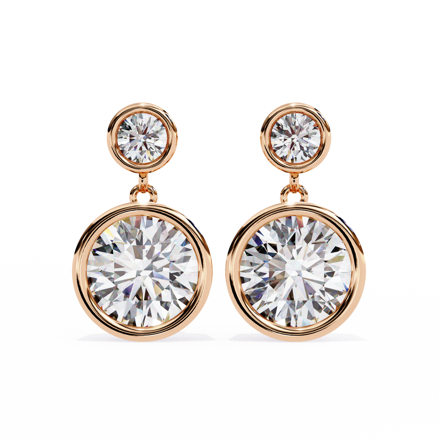 aura double bezel drop lab grown diamond studs