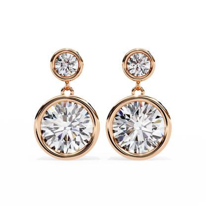 Aura Double Bezel Drop Lab Grown Diamond Studs