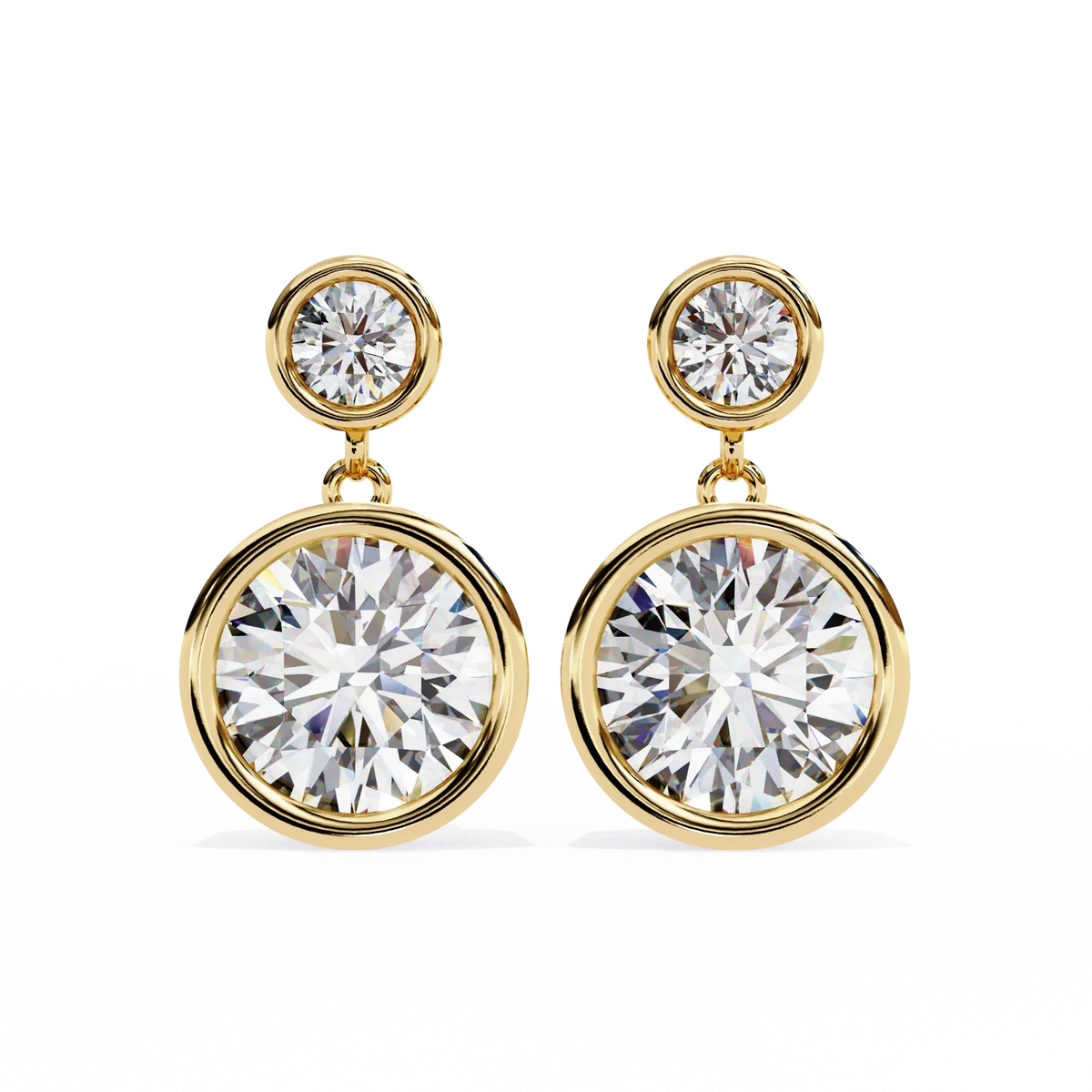 Aura Double Bezel Drop Lab Grown Diamond Studs - Ophiratbf