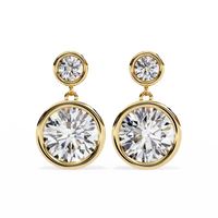 Aura Double Bezel Drop Lab Grown Diamond Studs - Ophiratbf
