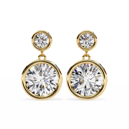 Aura Double Bezel Drop Lab Grown Diamond Studs