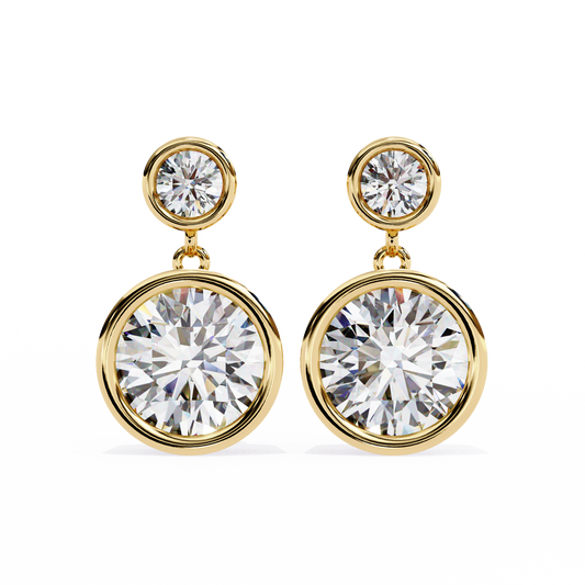 Aura Double Bezel Drop Lab Grown Diamond Studs