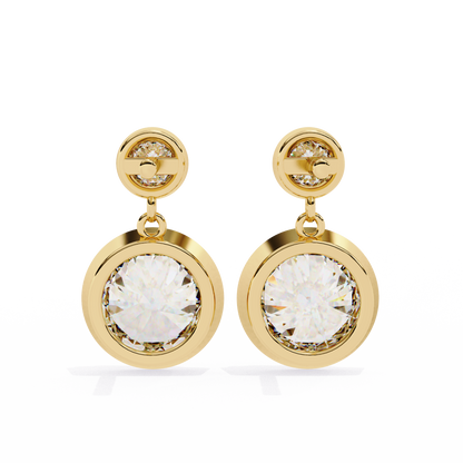 Aura Double Bezel Drop Lab Grown Diamond Studs