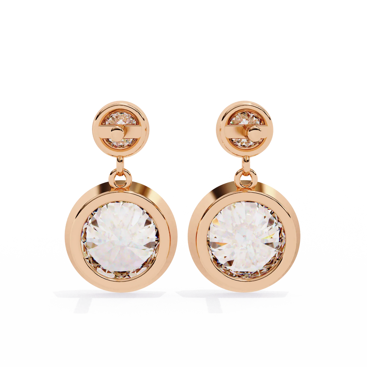 Aura Double Bezel Drop Lab Grown Diamond Studs - Ophiratbf