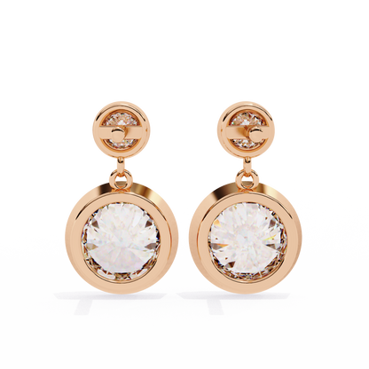 Aura Double Bezel Drop Lab Grown Diamond Studs