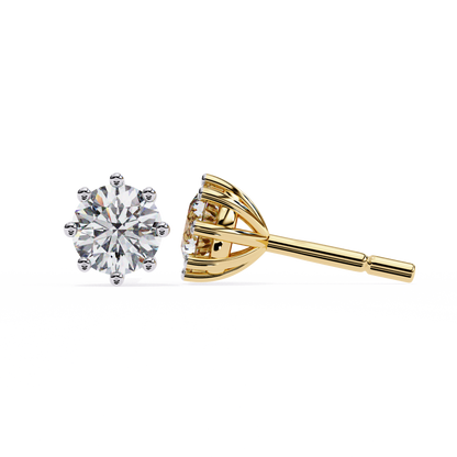 Eterna Six Prong Solitaire Lab Grown Diamond Studs