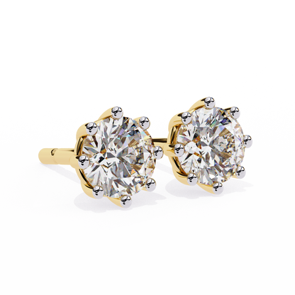 Eterna Six Prong Solitaire Lab Grown Diamond Studs