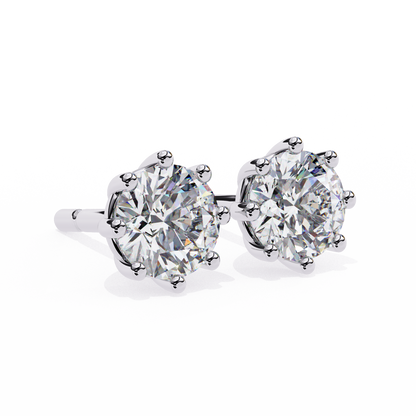 Eterna Six Prong Solitaire Lab Grown Diamond Studs
