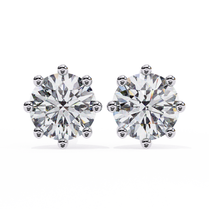 Eterna Six Prong Solitaire Lab Grown Diamond Studs