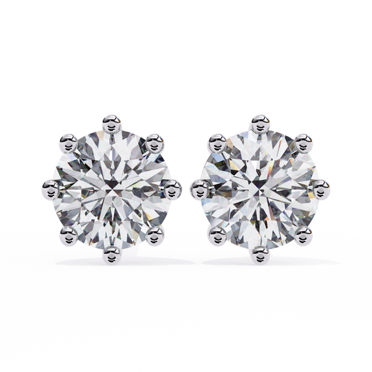 Eterna Six Prong Solitaire Lab Grown Diamond Studs