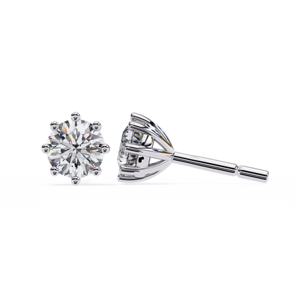 Eterna Six Prong Solitaire Lab Grown Diamond Studs