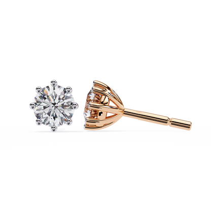 Eterna Six Prong Solitaire Lab Grown Diamond Studs