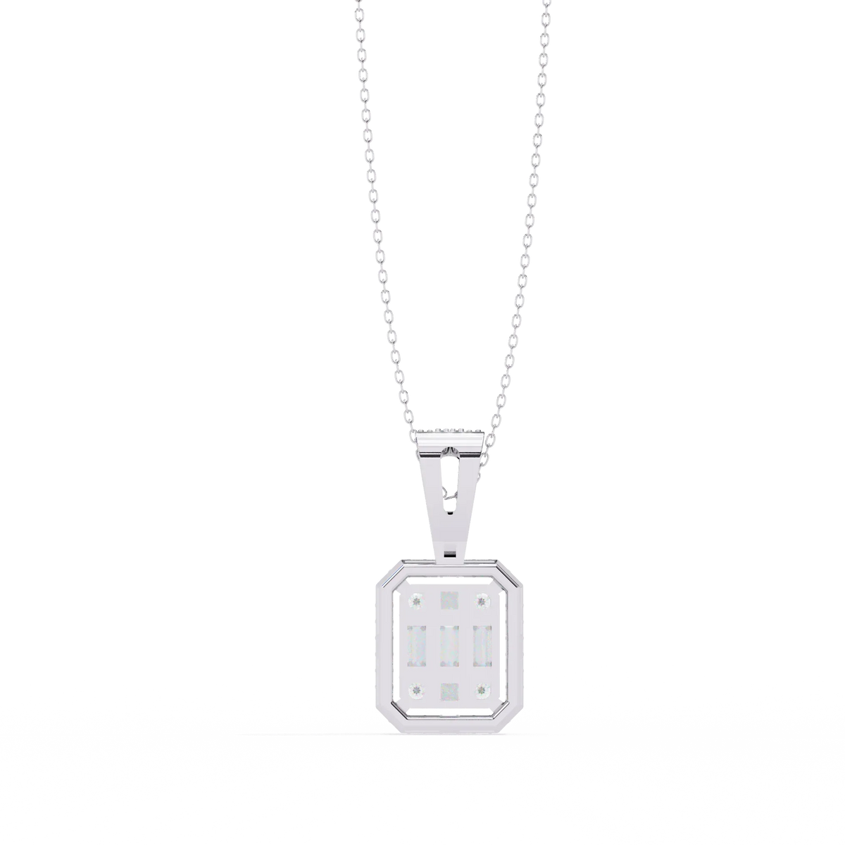 Imperia Square Multi-Cut Lab Grown Diamond Pendant - Ophiratbf