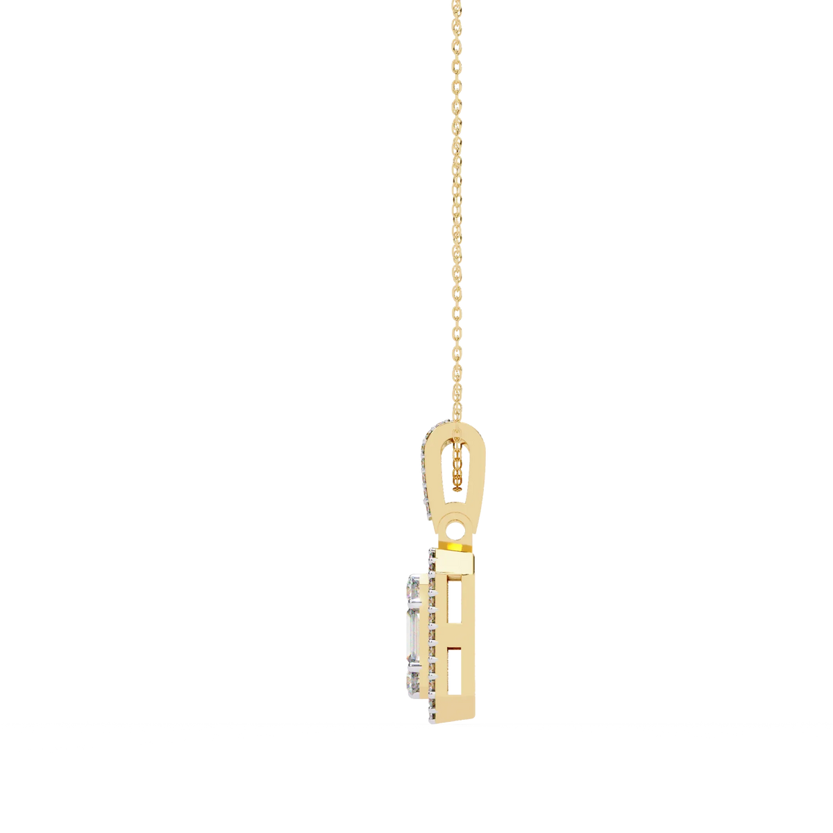 Imperia Square Multi-Cut Lab Grown Diamond Pendant - Ophiratbf