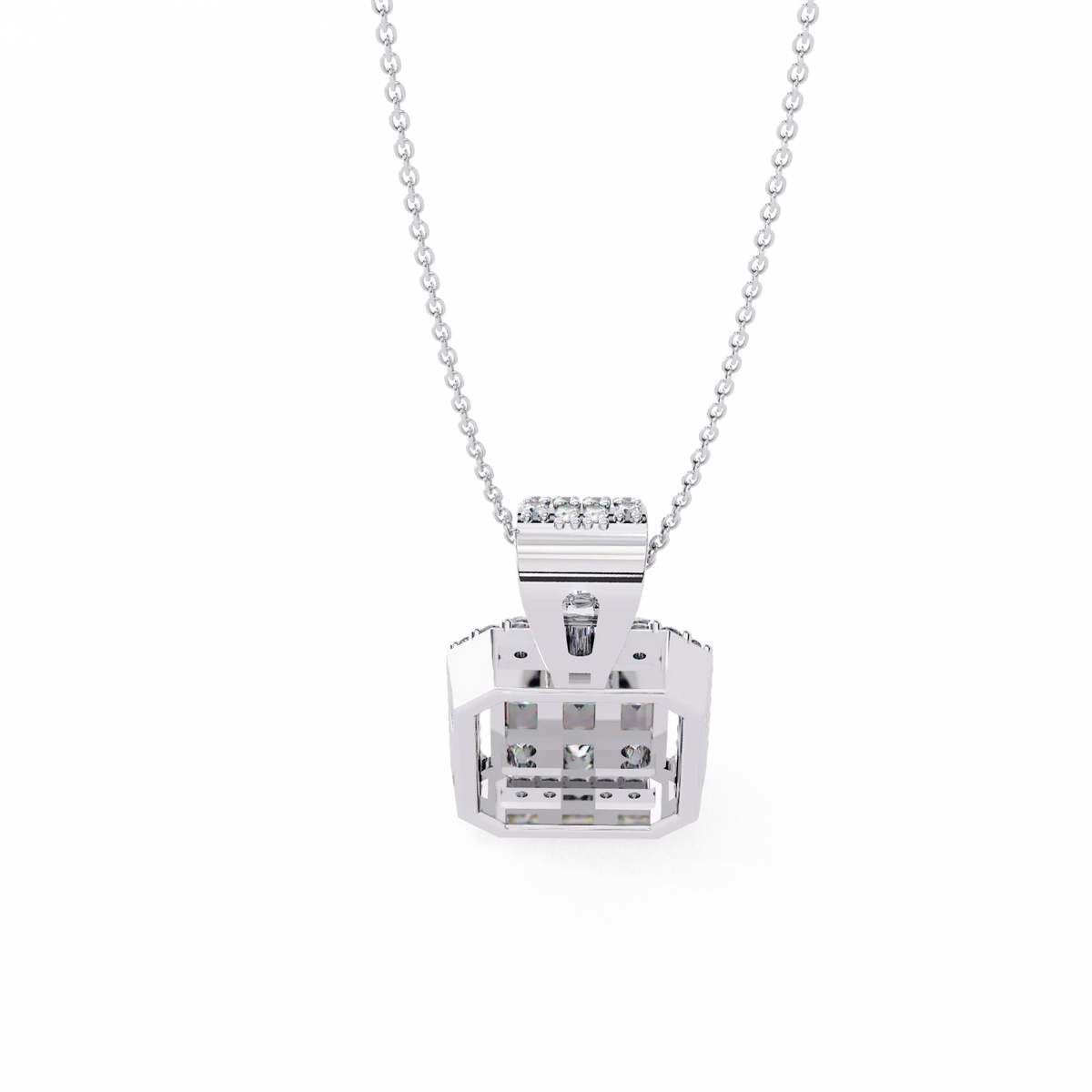 Imperia Square Multi-Cut Lab Grown Diamond Pendant - Ophiratbf