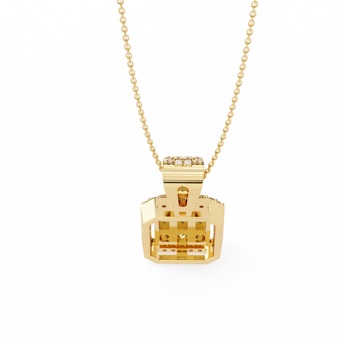 Imperia Square Multi-Cut Lab Grown Diamond Pendant - Ophiratbf
