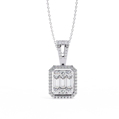 Imperia Square Multi-Cut Lab Grown Diamond Pendant